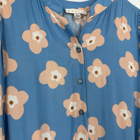 Karlie Tiered Floral Midi Dress in Blue | Small - Picture 10 of 10